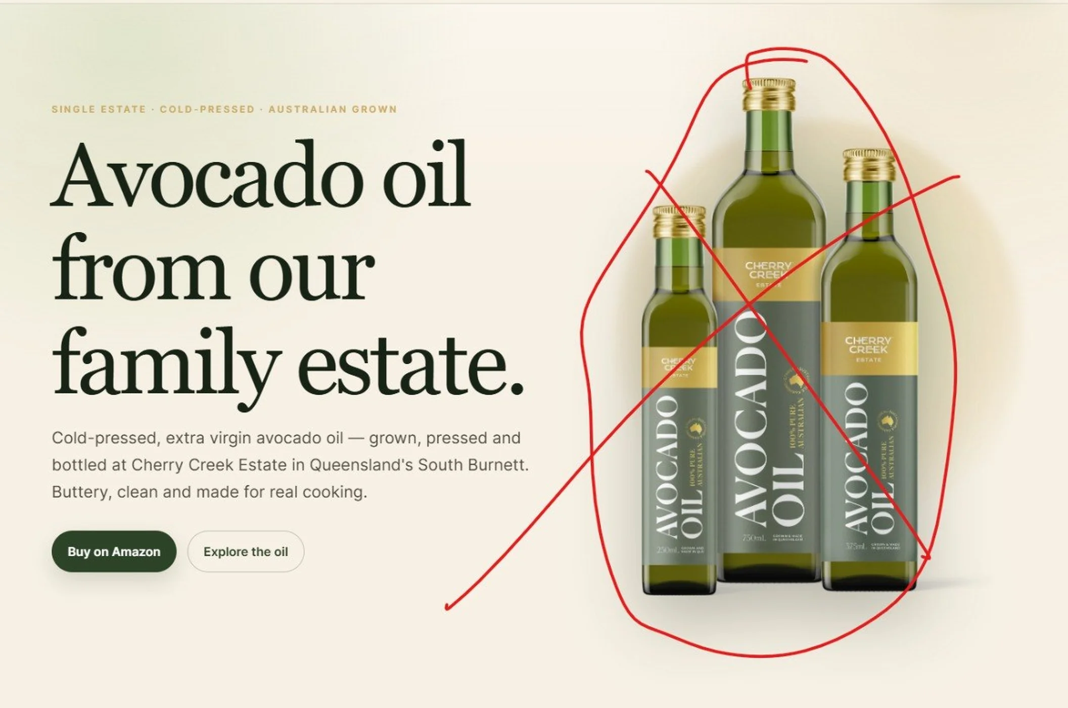The Cherry Creek Estate avocado oil range